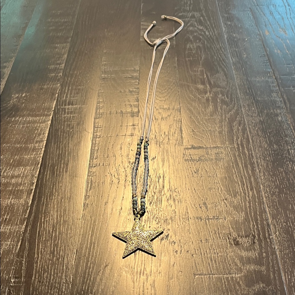 Gold Star Pendant Necklace Adjustable